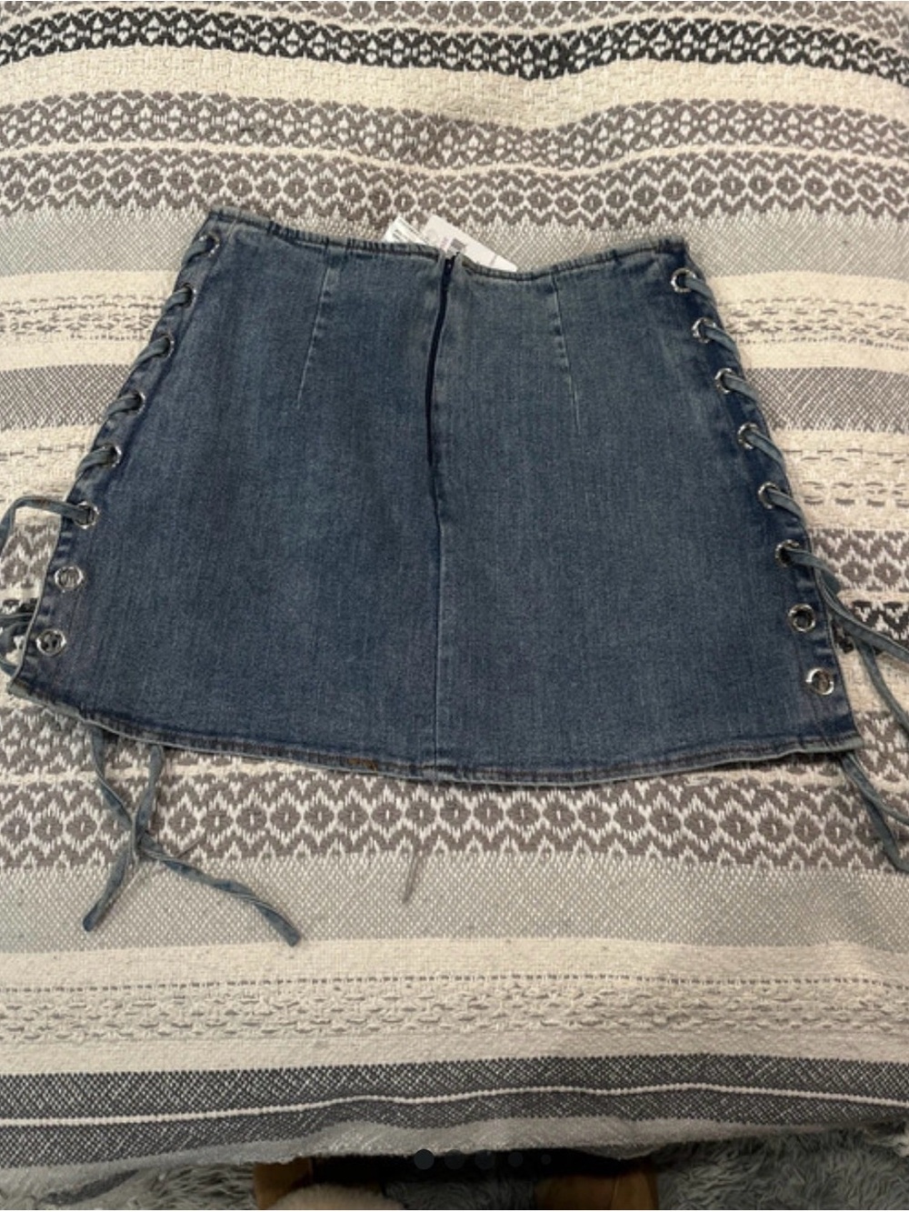 Denim Lace-Up skort - Blue